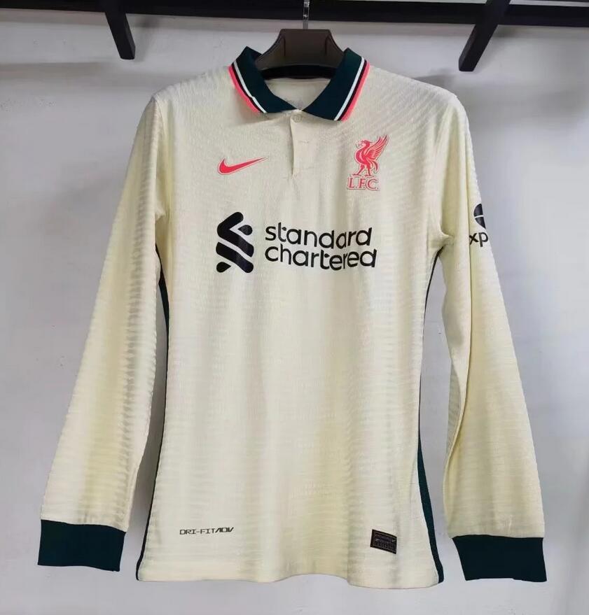 2021/22 Liverpool Long Sleeve Away Kit Soccer Jersey Player Version